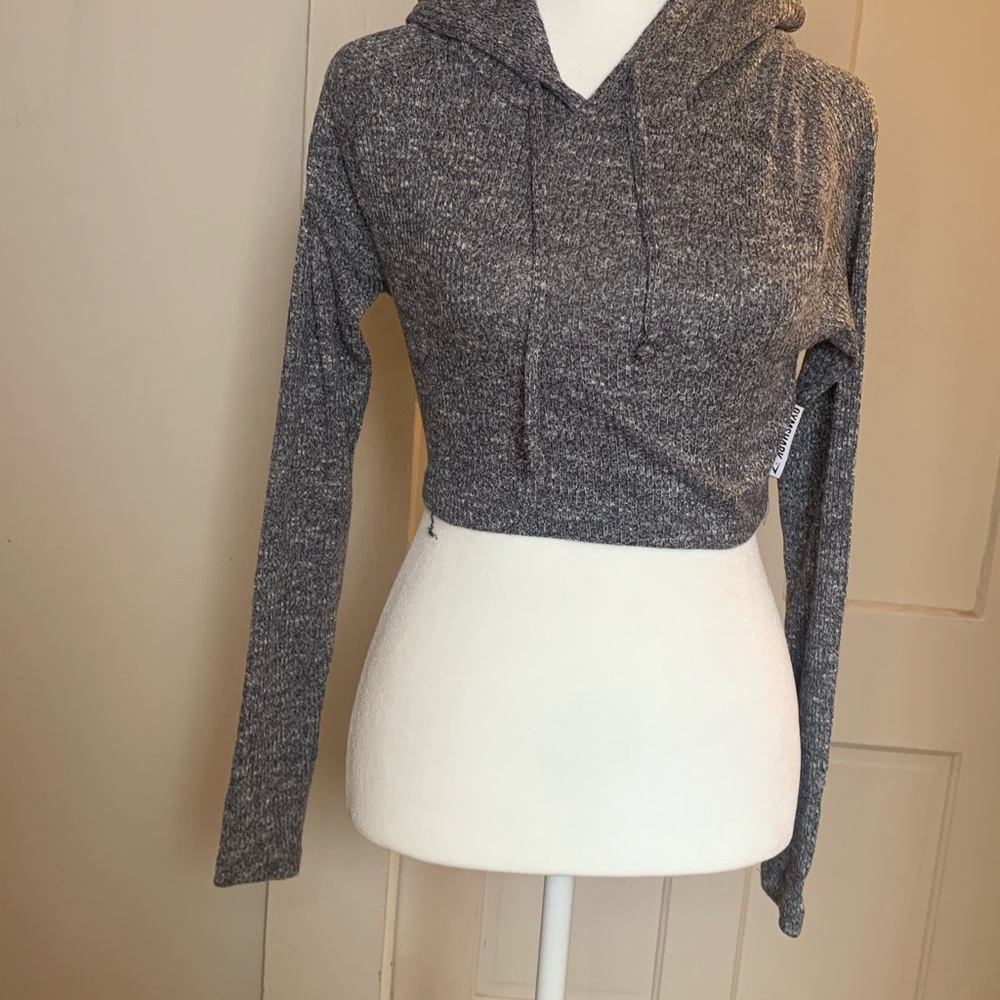 Gymshark Slounge grey cropped hoodie